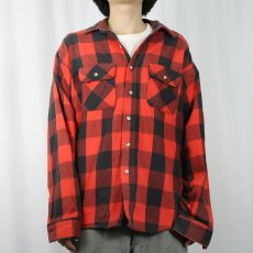 画像2: 70〜80's FIVE BROTHER USA製 バッファローチェック柄 ヘビーネルシャツ XL (2)