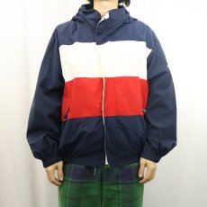 画像3: 90's~ nautica ロゴ刺繍 ナイロンパーカー L (3)