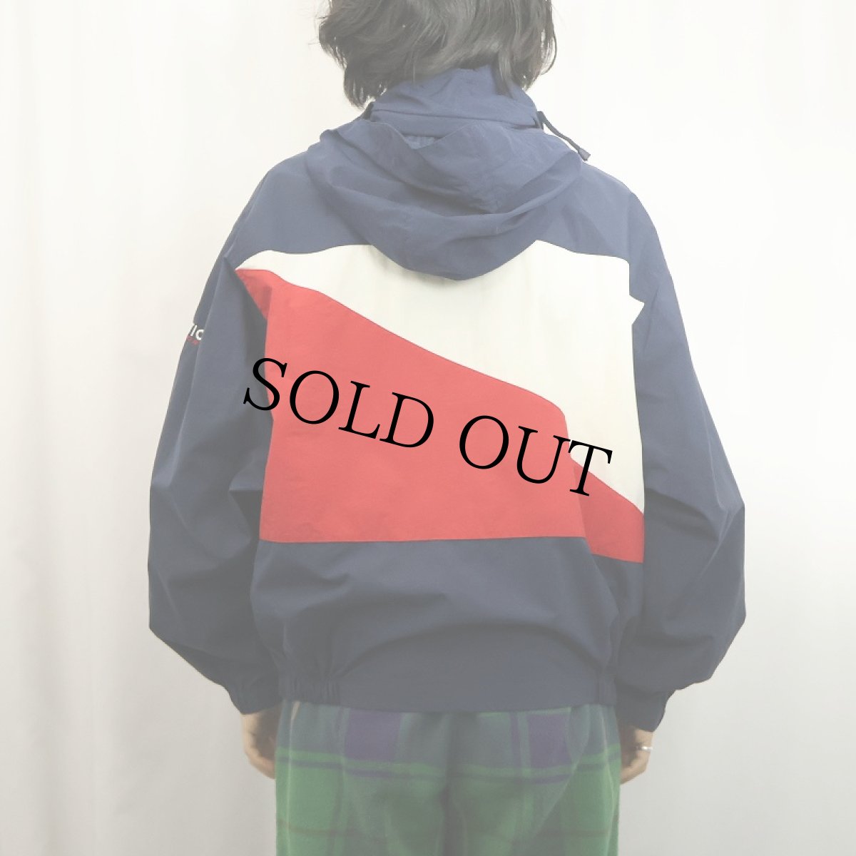 画像6: 90's~ nautica ロゴ刺繍 ナイロンパーカー L (6)