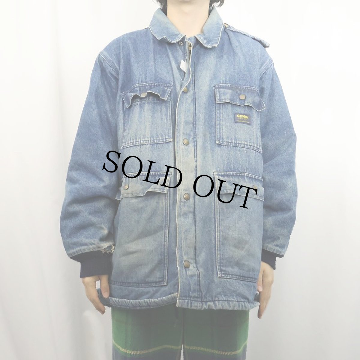 画像2: 70〜80's OSH KOSH キルティングライナー フーデッド デニムカバーオール (2)