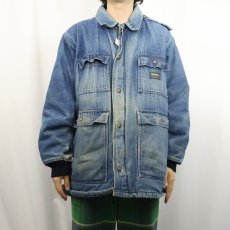 画像2: 70〜80's OSH KOSH キルティングライナー フーデッド デニムカバーオール (2)