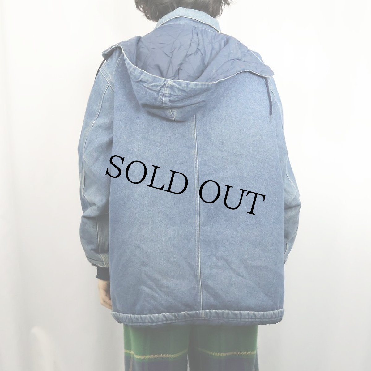 画像3: 70〜80's OSH KOSH キルティングライナー フーデッド デニムカバーオール (3)