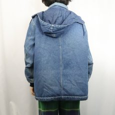 画像3: 70〜80's OSH KOSH キルティングライナー フーデッド デニムカバーオール (3)