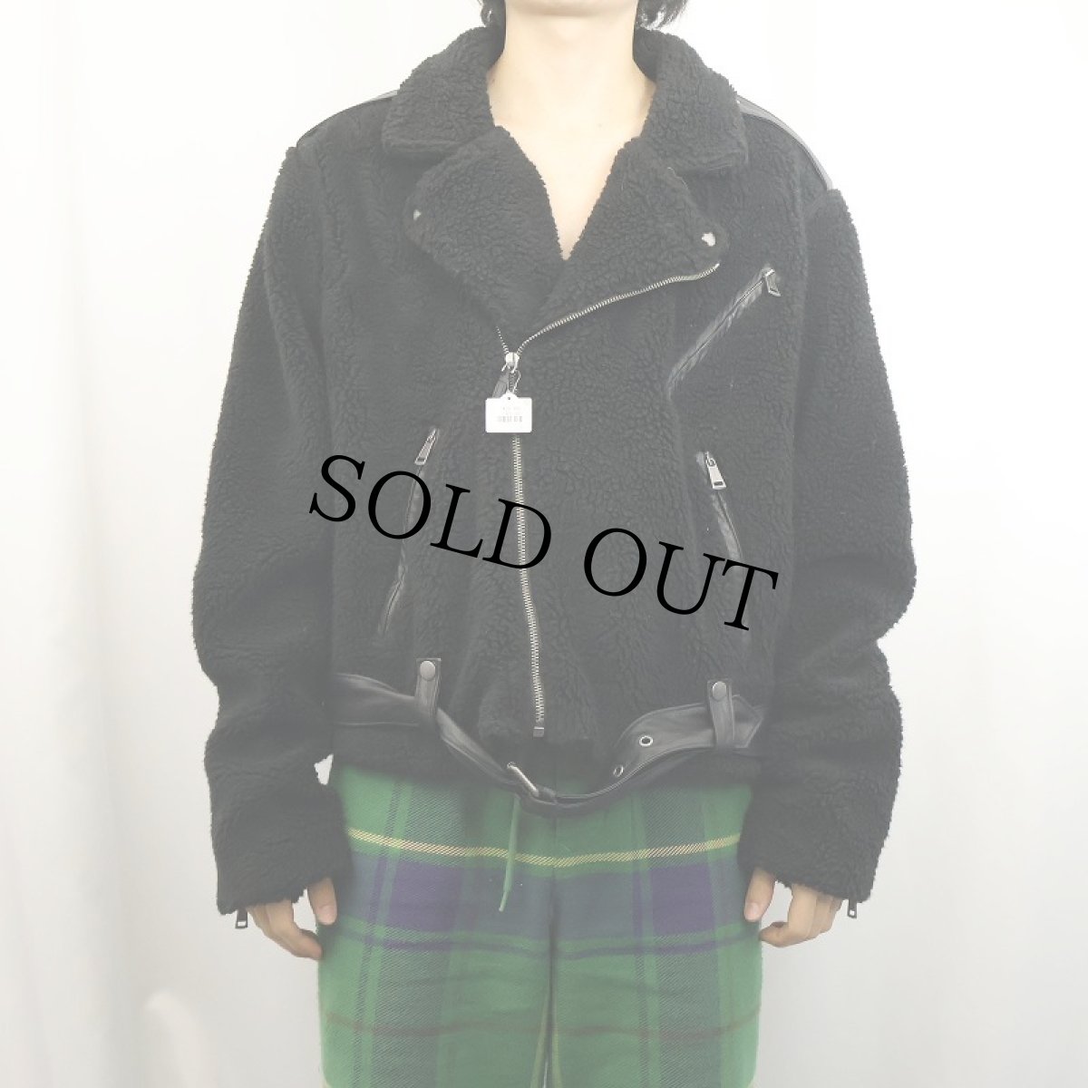 画像2: POLO Ralph Lauren "Double Riders Type" ボアライダースジャケット BLACK XXL (2)