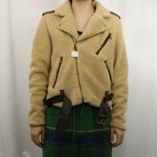 画像2: POLO Ralph Lauren "Double Riders Type" ボアライダースジャケット S (2)