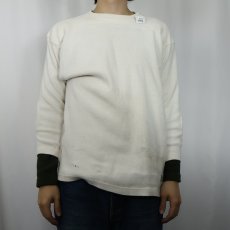 画像2: 60's CAPLAN'S SPORT SHOP エルボーパッチ付き フットボールTシャツ L (2)