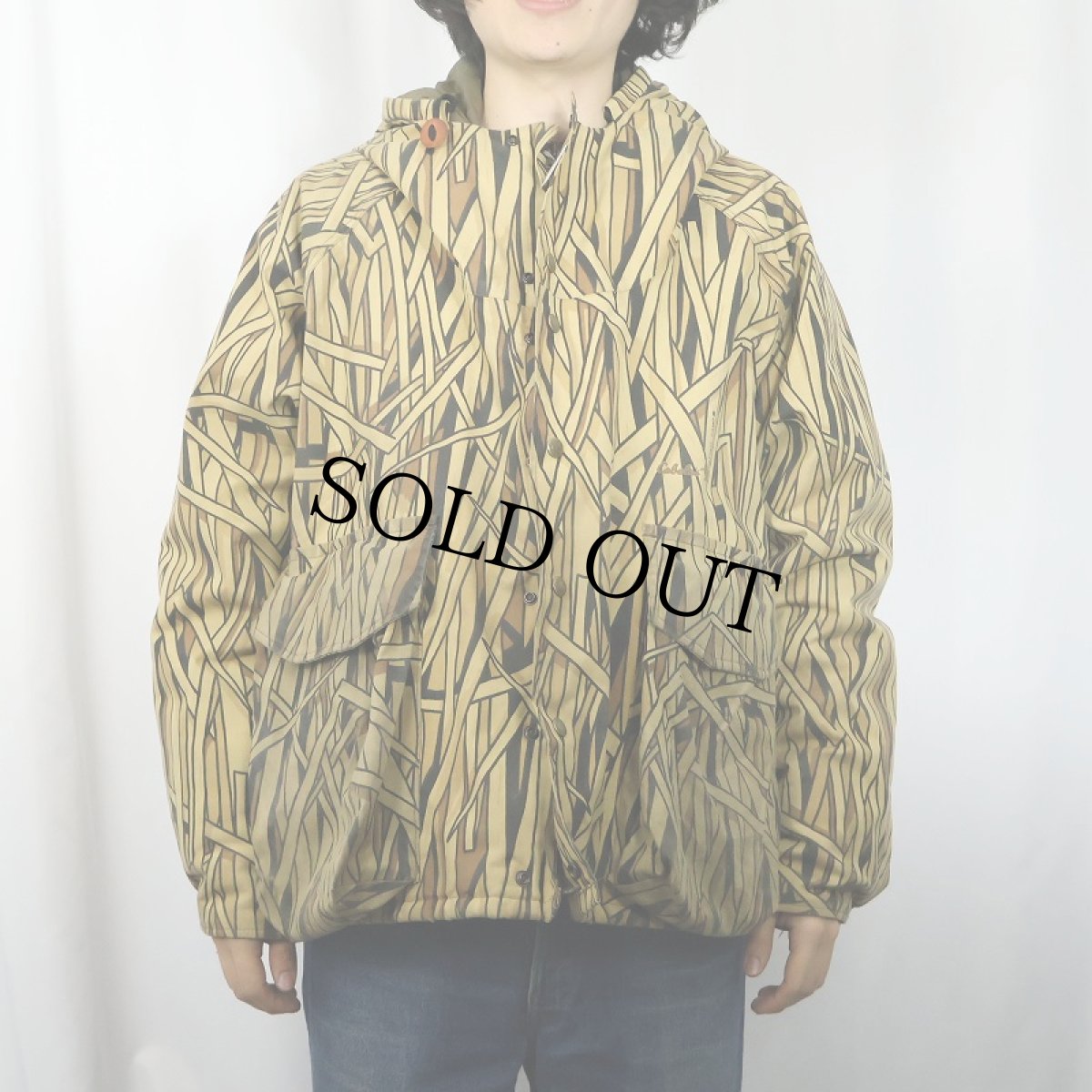 画像2: 90's Cabelas USA製 "CATTAIL CAMO" カモ柄 GORE-TEX ナイロンジャケット L (2)