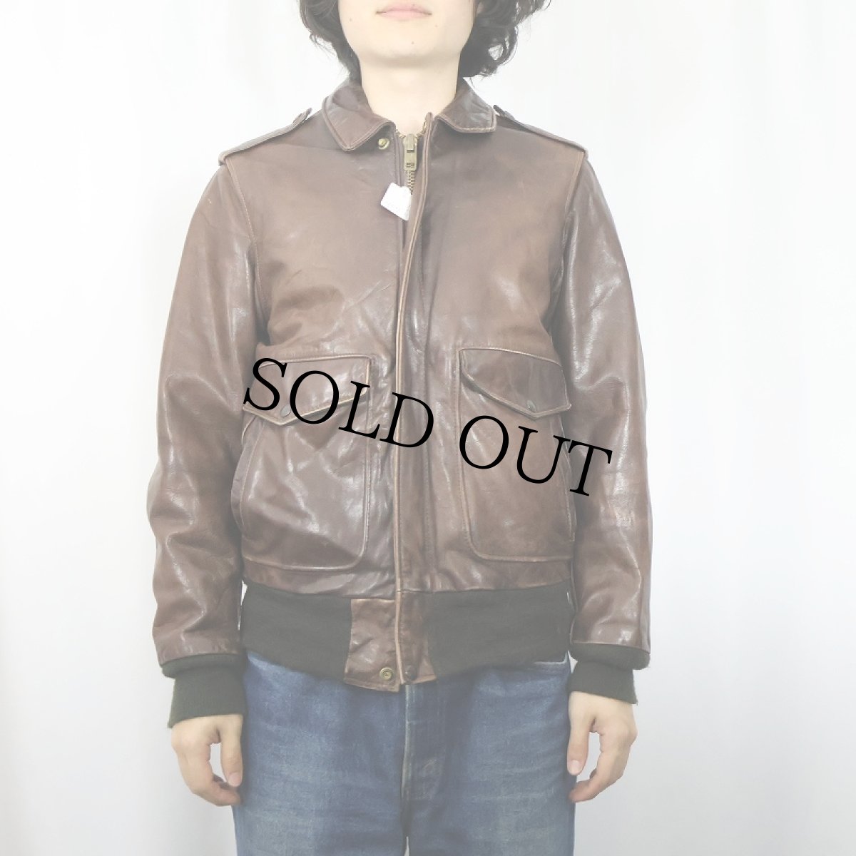 画像2: 60〜70's "A-2 TYPE" レザーフライトジャケット BROWN (2)