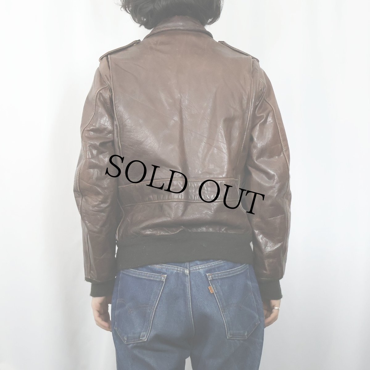 画像3: 60〜70's "A-2 TYPE" レザーフライトジャケット BROWN (3)