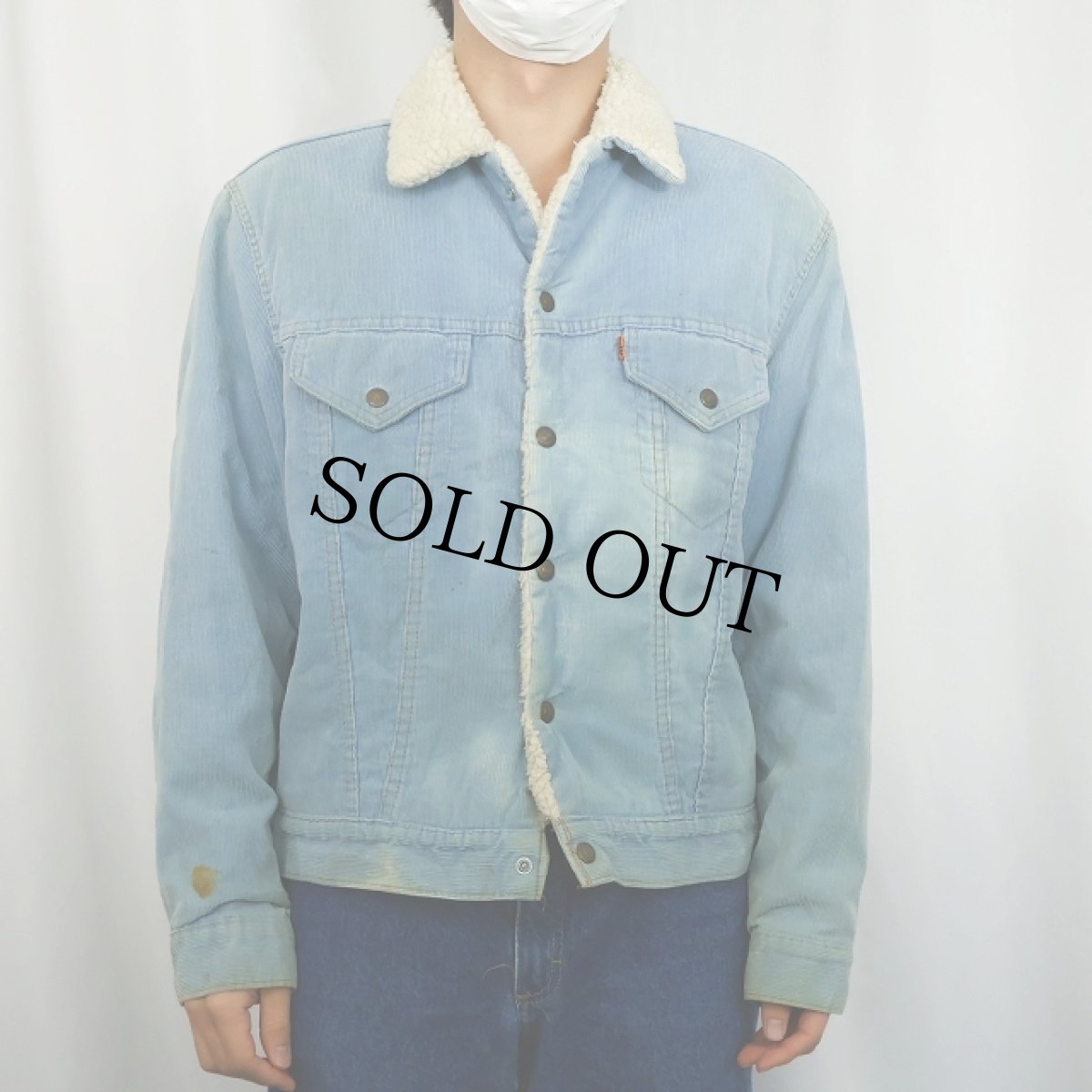 画像2: 70's Levi's USA製 70605-1513 コーデュロイボアジャケット SIZE42 (2)