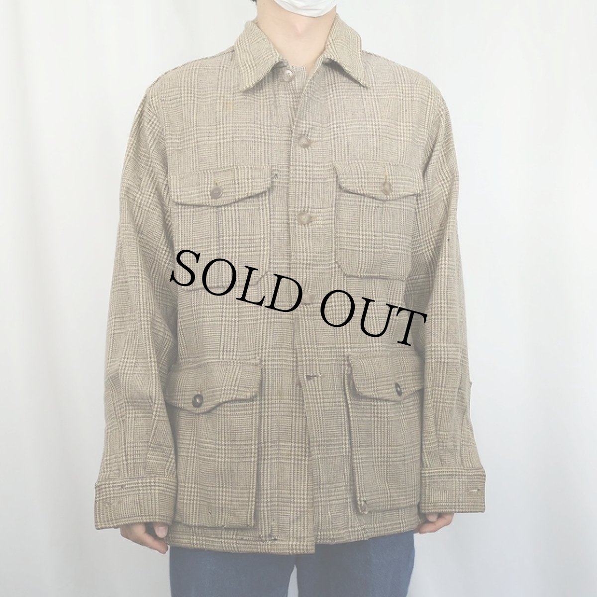 画像2: 60's Woolrich 千鳥格子柄 ウールシャツジャケット SIZE42 (2)