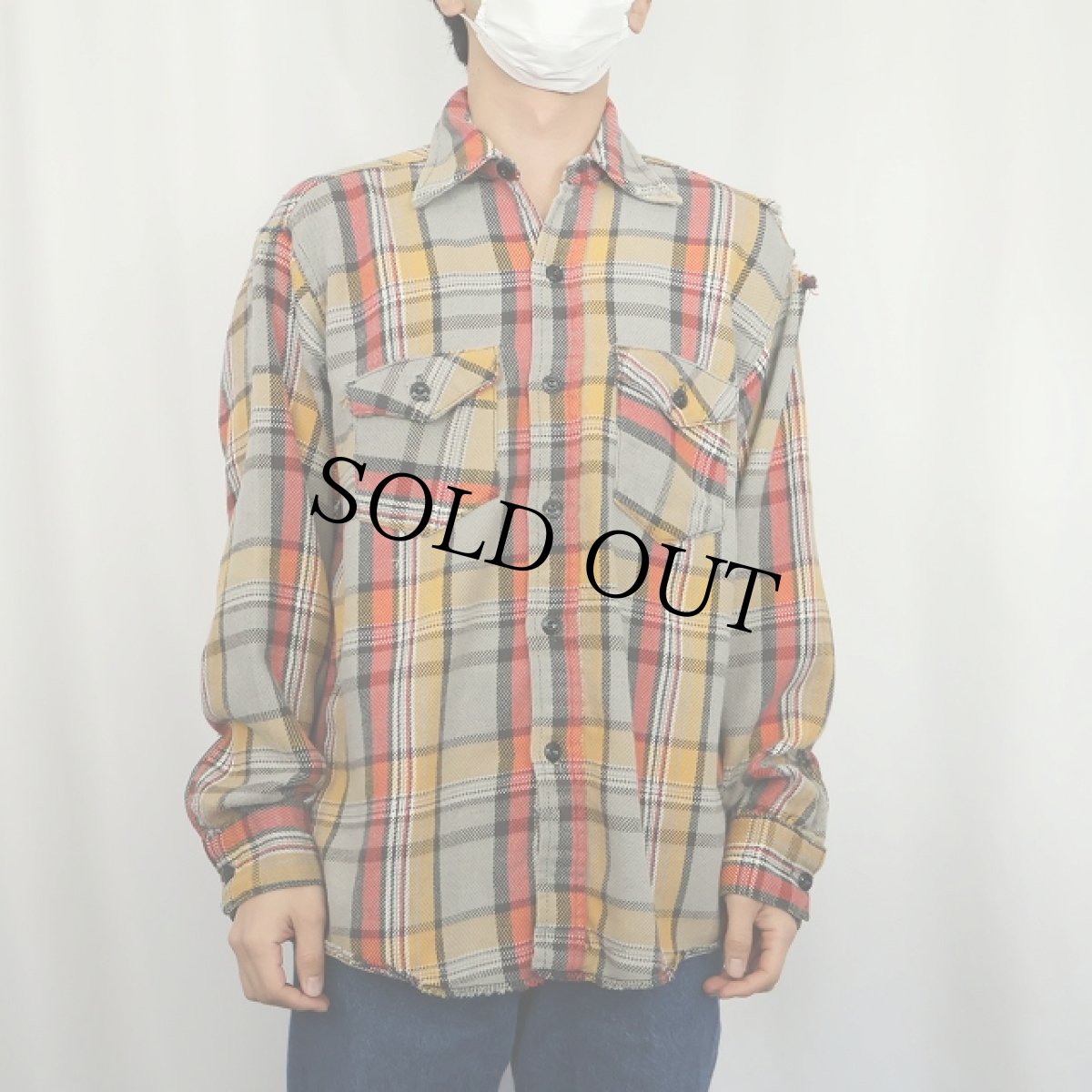 画像2: 70's FROSTPROOF チェック柄 ヘビーネルシャツ SIZE16 1/2 (2)