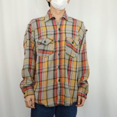 画像2: 70's FROSTPROOF チェック柄 ヘビーネルシャツ SIZE16 1/2 (2)