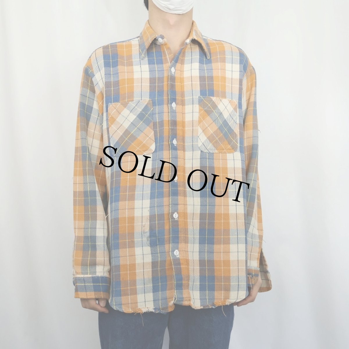 画像2: 70's JCPenney BIG MAC チェック柄 ヘビーネルシャツ L (2)