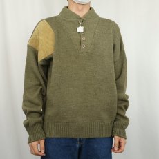 画像2: 80〜90's L.L.Bean USA製 "HIGH TREK YARN" ショルダーパッチ付き ヘンリーネック アクリルニットセーター XL (2)