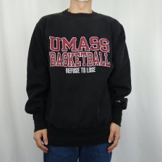 画像2: 90's Champion REVERSE WEAVE "UMASS BASKETBALL" プリントスウェット BLACK L (2)