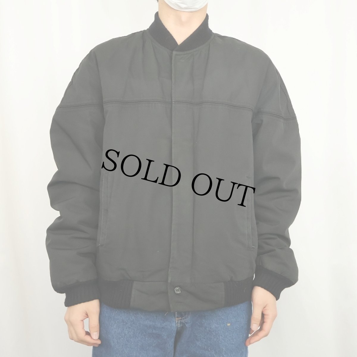 画像2: 80's HILL & ARCHER キルティングライナー 中綿入り ダービージャケット BLACK L (2)