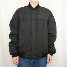 画像2: 80's HILL & ARCHER キルティングライナー 中綿入り ダービージャケット BLACK L (2)