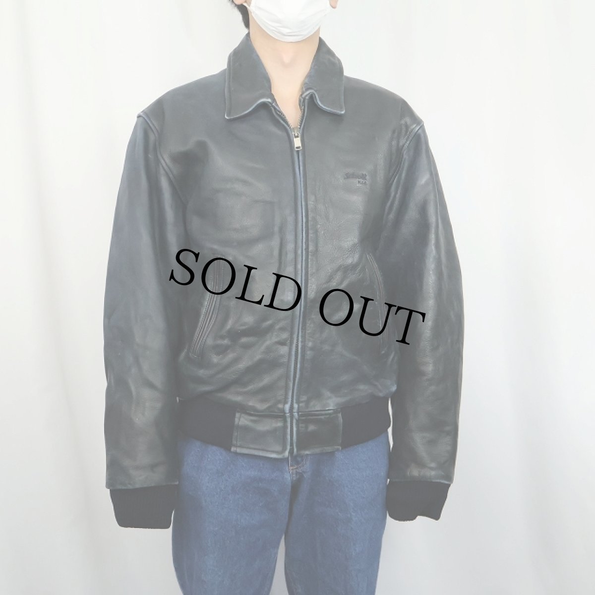 画像3: 70〜80's Schott USA製 ロゴ刺繍 レザージャケット BLACK L (3)