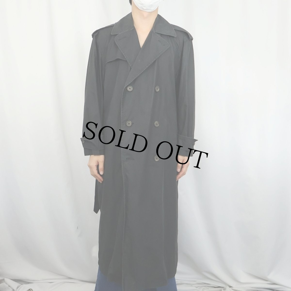 画像2: 90's Ralph Lauren コットントレンチコート BLACK SIZE4 (2)