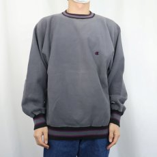 画像2: 90's Champion REVERSE WEAVE USA製 目付き リブボーダースウェット XL (2)