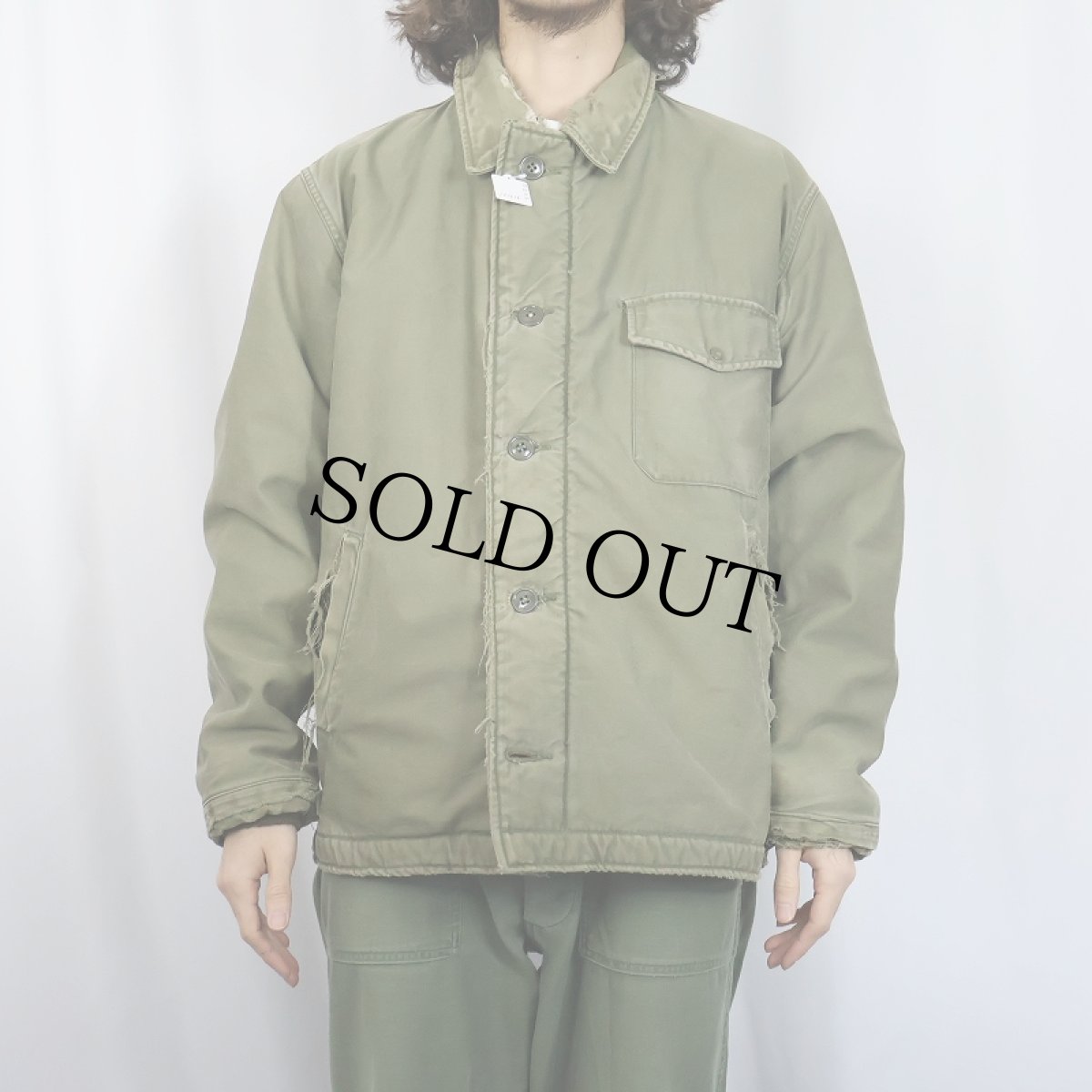 画像2: 60〜70's U.S.NAVY A-2 初期型 デッキジャケット LARGE (2)