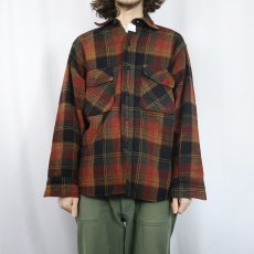 画像2: 50's FIVE BROTHER マチ付き チェック柄 ウールCPOシャツ (2)