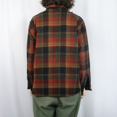 画像3: 50's FIVE BROTHER マチ付き チェック柄 ウールCPOシャツ (3)