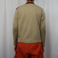 画像3: 〜50's ニット切り替え 2トーン ウールカーディガン (3)