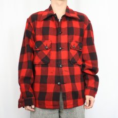 画像2: 50's Chippewa バッファローチェック柄 ウールシャツ (2)