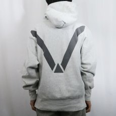 画像3: 90's Champion REVERSE WEAVE USA製 "USAFA" リフレクタープリントスウェットフーディー L (3)