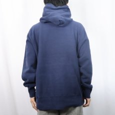 画像3: 80's Abercrombie&Fitch × Champion REVERSE WEAVE USA製 ロゴ刺繍 スウェットフーディー NAVY (3)