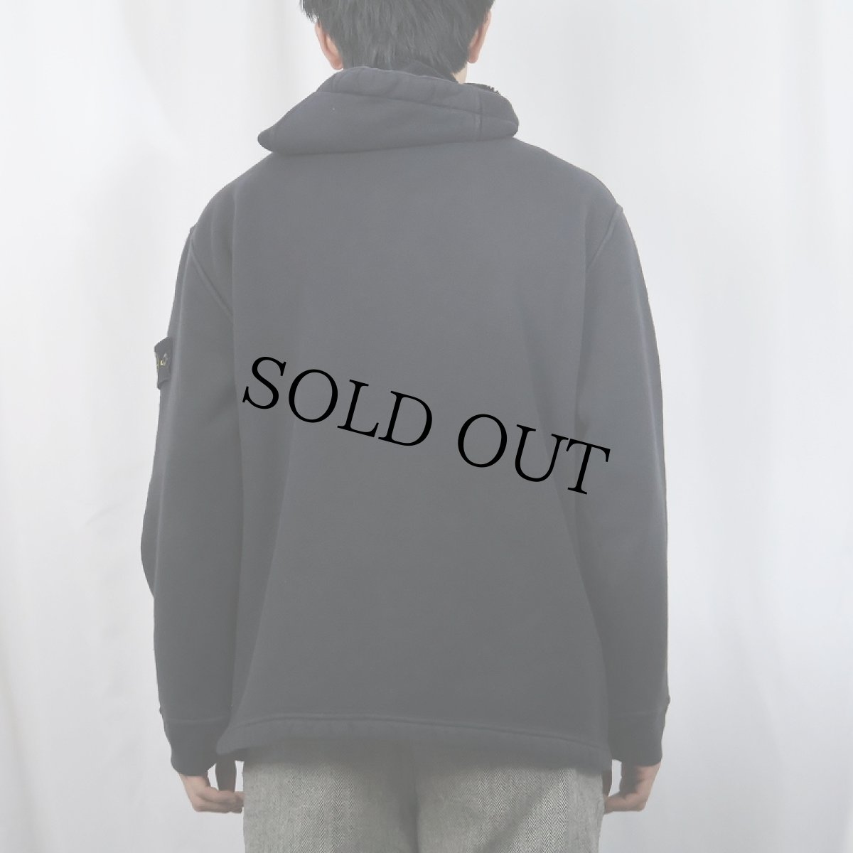画像3: 90's STONE ISLAND ITALY製 ボアライナー スウェットパーカー BLACK L (3)