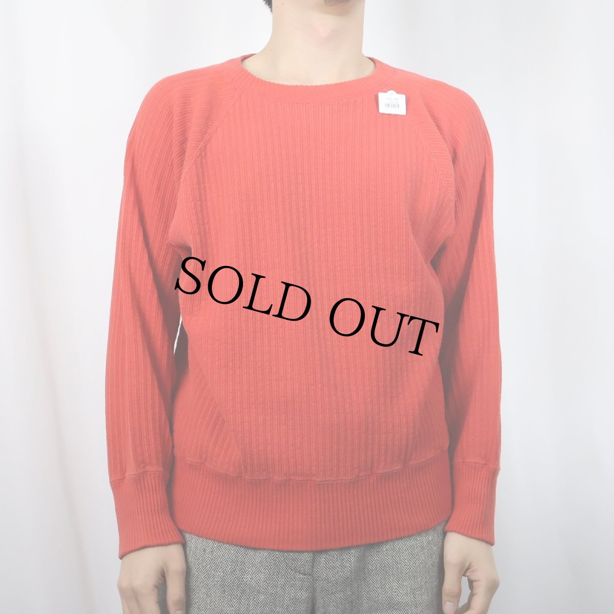 画像2: 50's MAYO SPRUCE 脇下三角ガゼット ラグランコットンニットセーター M (2)