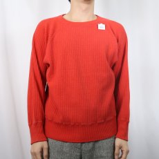 画像2: 50's MAYO SPRUCE 脇下三角ガゼット ラグランコットンニットセーター M (2)