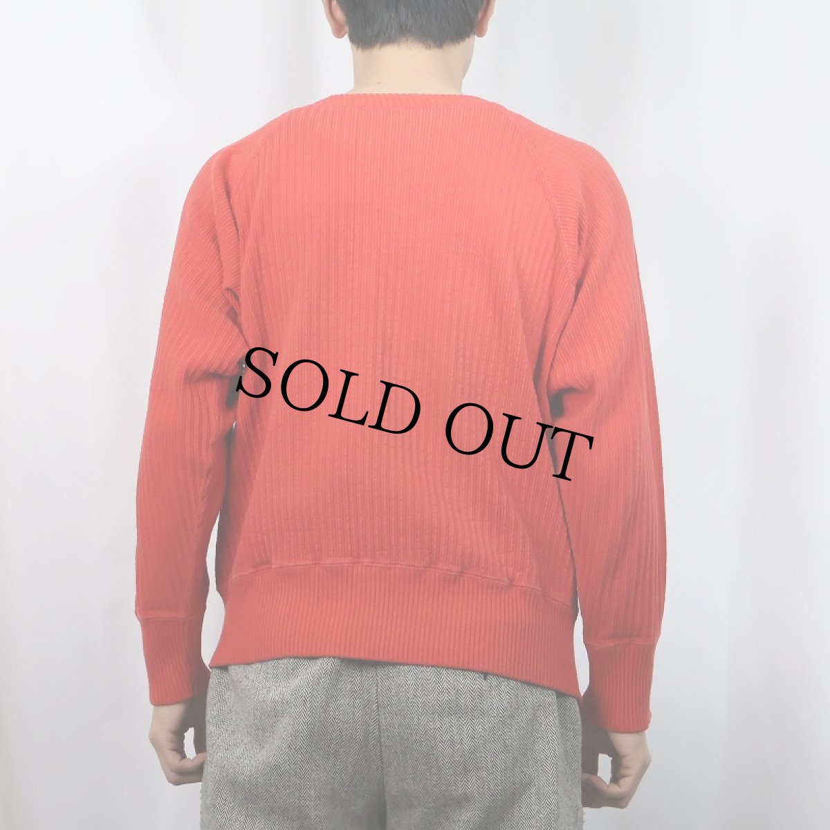 画像3: 50's MAYO SPRUCE 脇下三角ガゼット ラグランコットンニットセーター M (3)