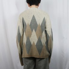 画像3: 60's YOUNG BREED by REVERE アーガイル柄 モヘアニットカーディガン L (3)