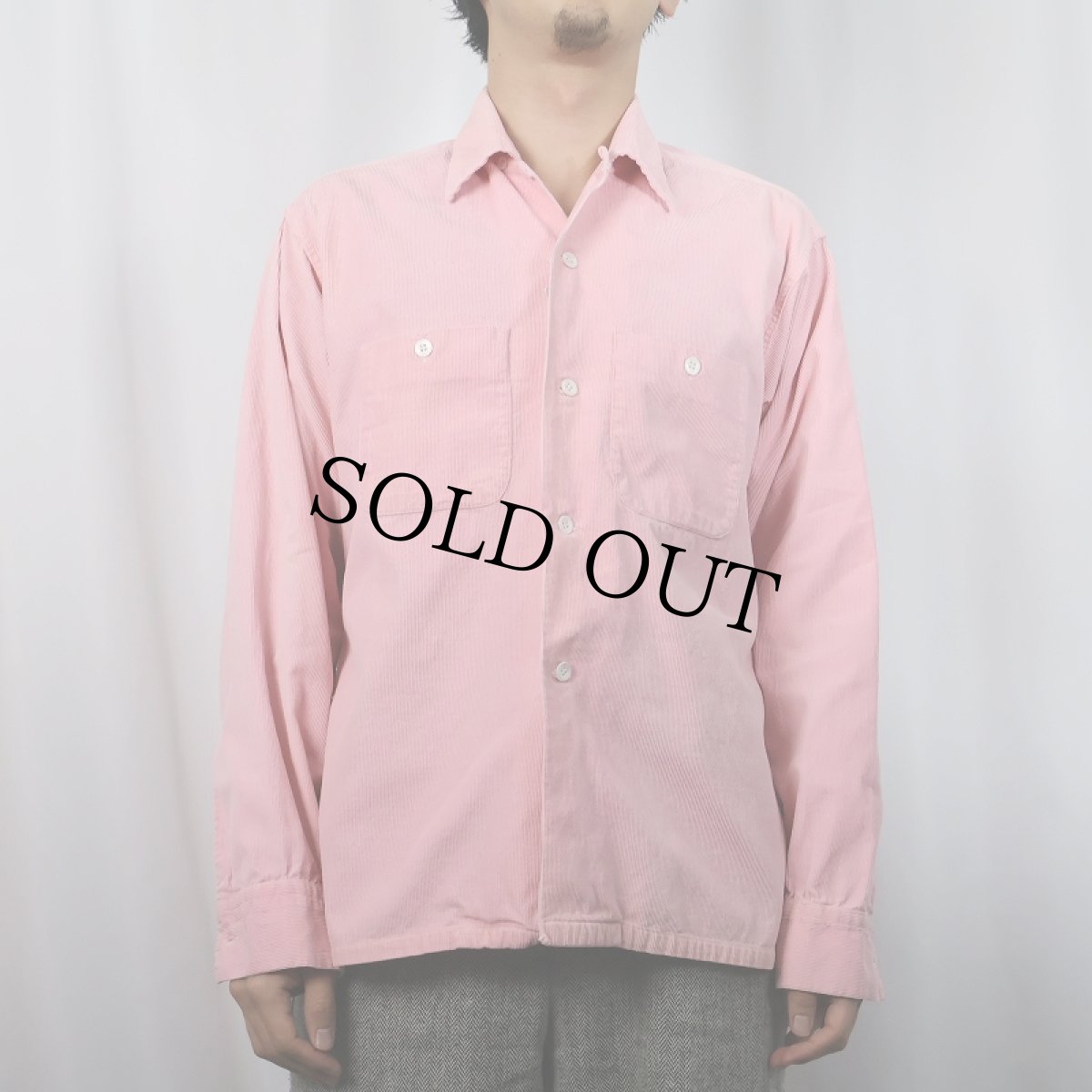 画像2: 60's Sandy Mac Donald オープンカラー コーデュロイシャツ M (2)