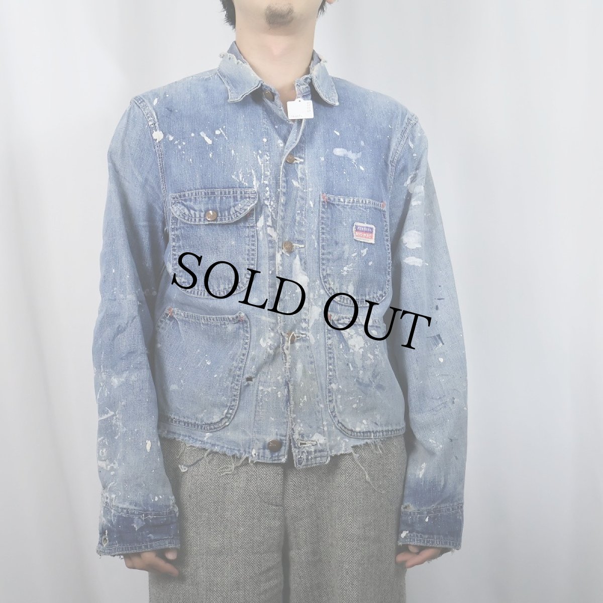 画像2: 50's PENNEY'S BIG MAC ペンキペイント デニムエンジニアジャケット (2)