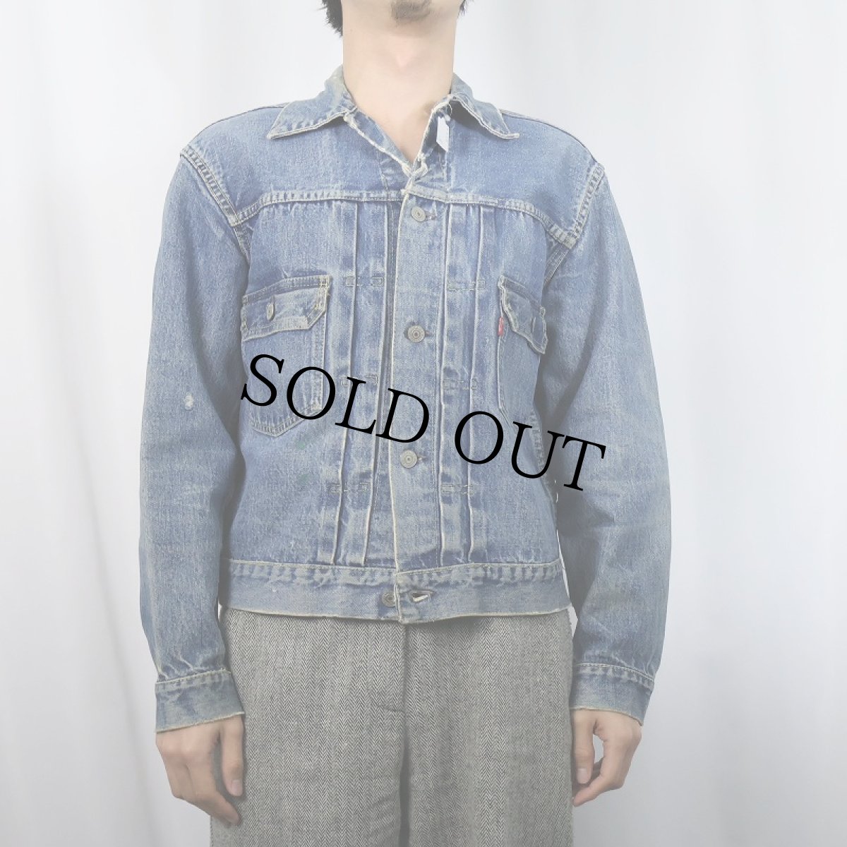 画像2: 50〜60's LEVI'S 507XX 紙パッチ 2nd デニムジャケット (2)