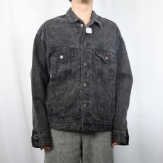 画像2: 80's Levi's 70507-0260 USA製 "Galactic wash" ブラックデニムジャケット L (2)