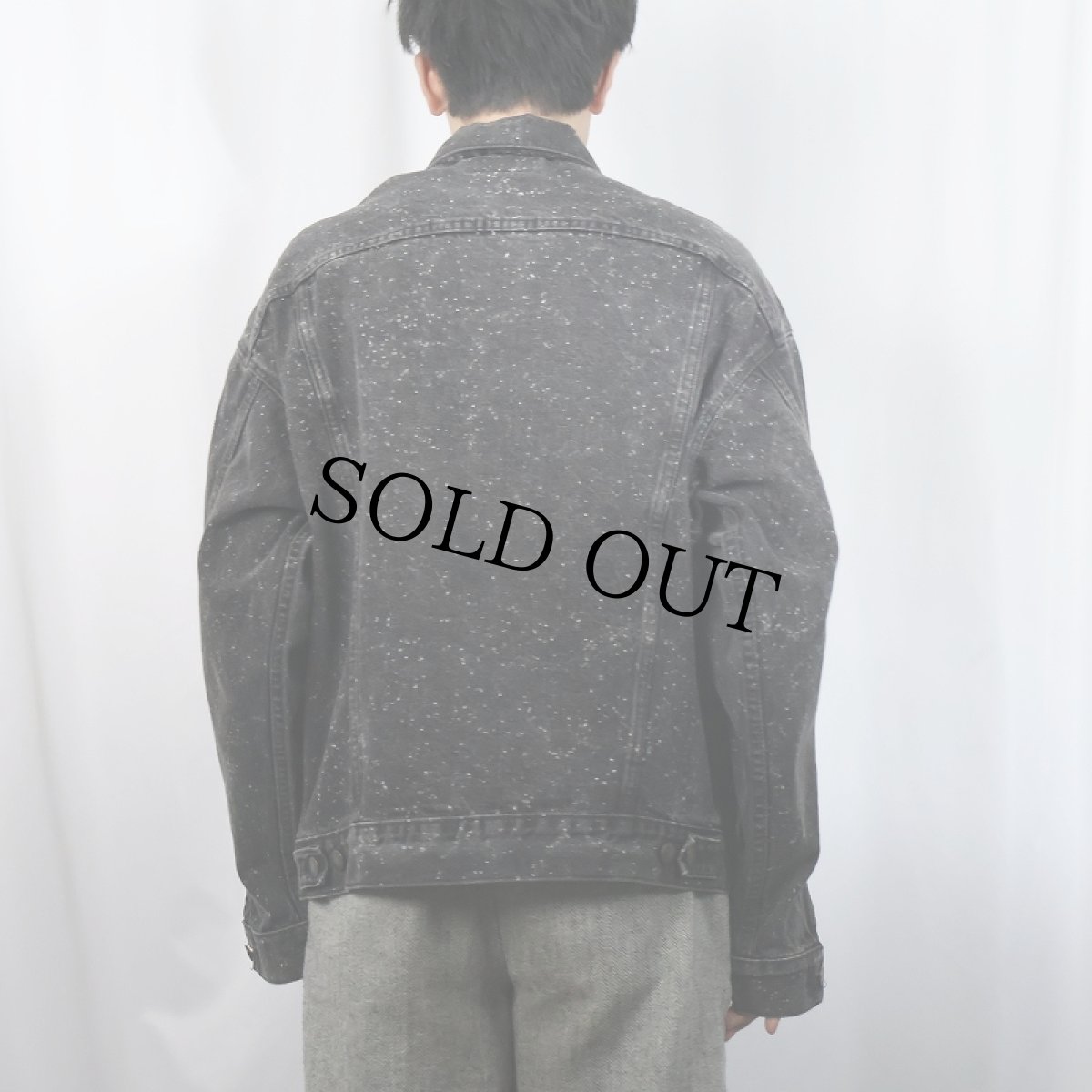画像3: 80's Levi's 70507-0260 USA製 "Galactic wash" ブラックデニムジャケット L (3)
