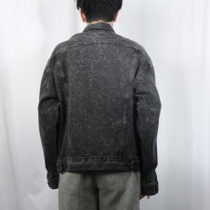 画像3: 80's Levi's 70507-0260 USA製 "Galactic wash" ブラックデニムジャケット L (3)