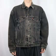 画像2: 90's Levi's 70507 USA製 後染め ブラックデニムジャケット M (2)