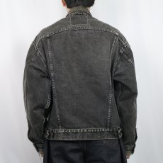 画像3: 90's Levi's 70507 USA製 後染め ブラックデニムジャケット M (3)