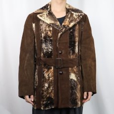 画像2: 70's Schott スエード×ファー ノーフォークジャケット SIZE40 (2)