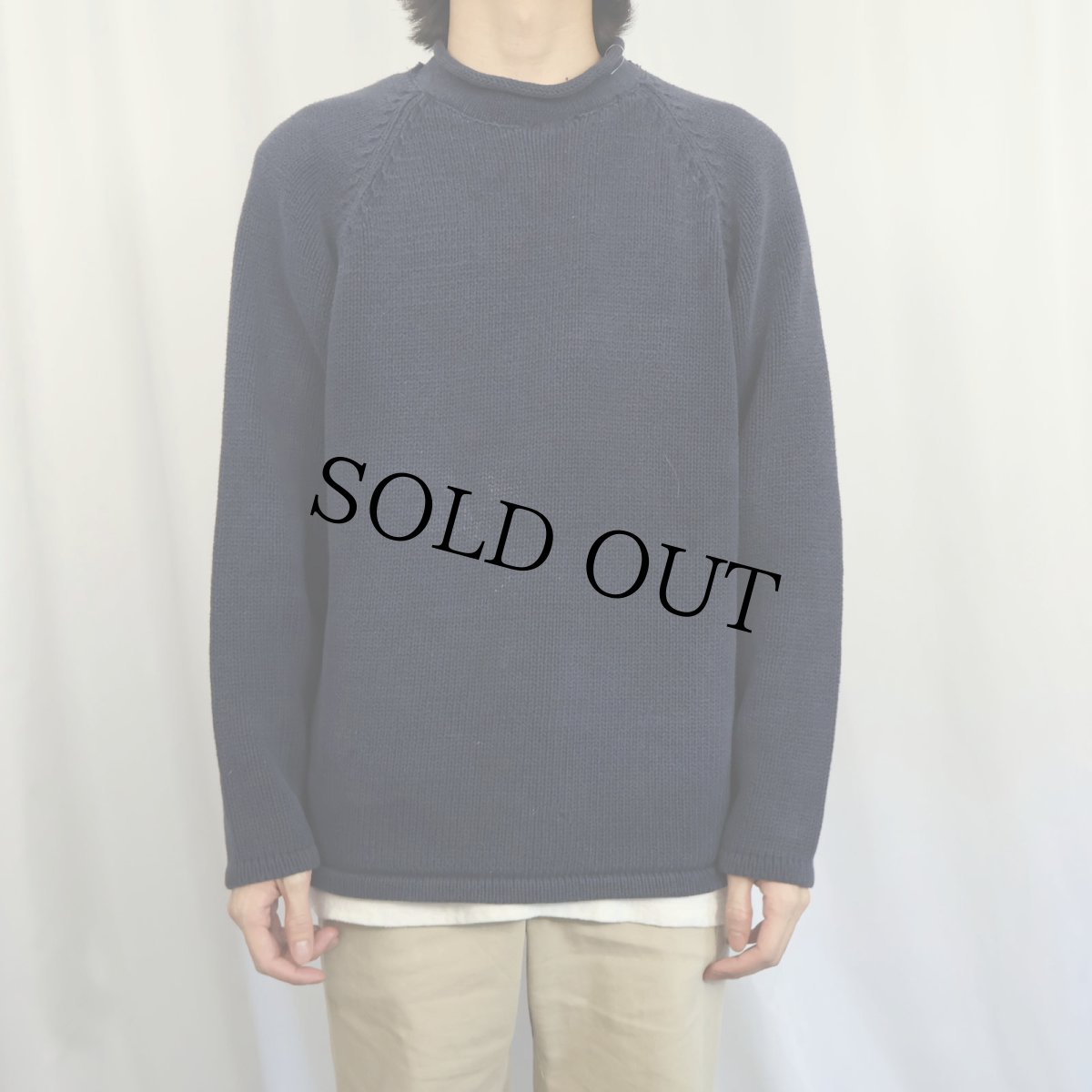 画像2: 90's J.CREW ロールネック コットンニットセーター L (2)