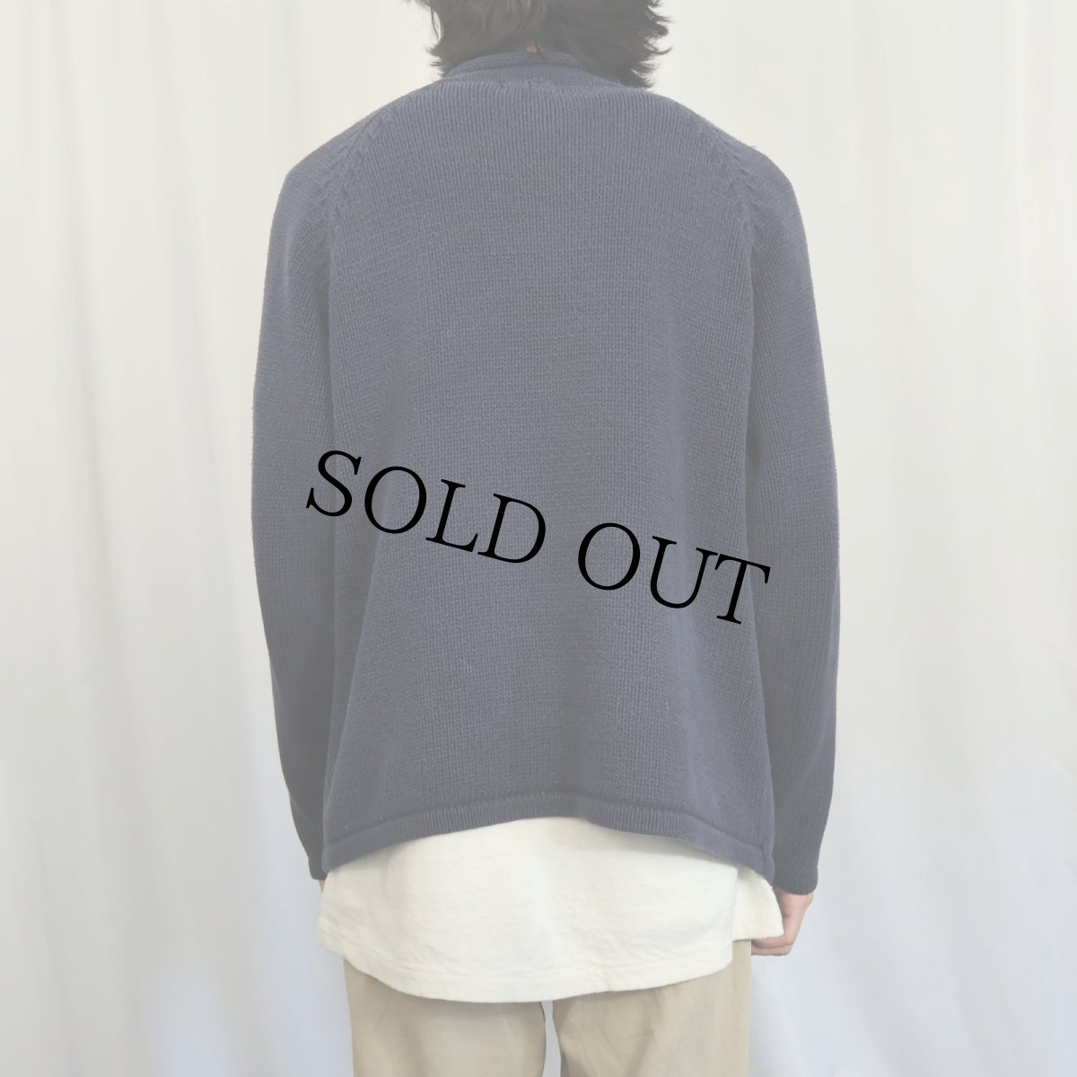 画像3: 90's J.CREW ロールネック コットンニットセーター L (3)