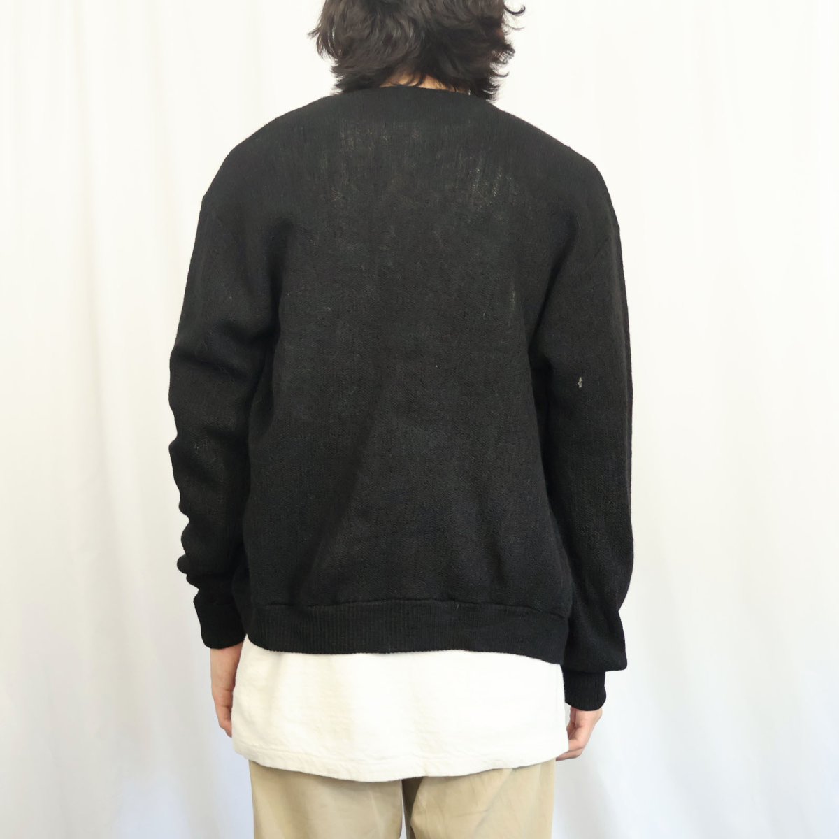 画像3: 60〜70's ANDHURST アルパカウールニットカーディガン BLACK (3)