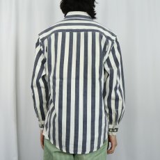 画像3: 90's GAP ストライプ柄 コットンツイルシャツ S (3)